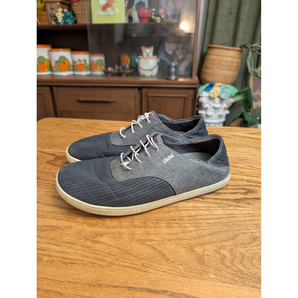 OluKai Nohea Mesh Mens Shoes Charcoal Blue Slip On Sneakers 10283-6C6C US 9.5